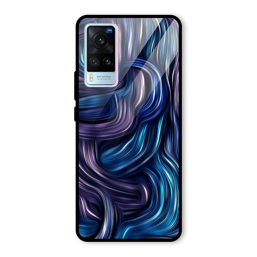 Blue and Purple Oil Paint Glass Back Case for Vivo X60