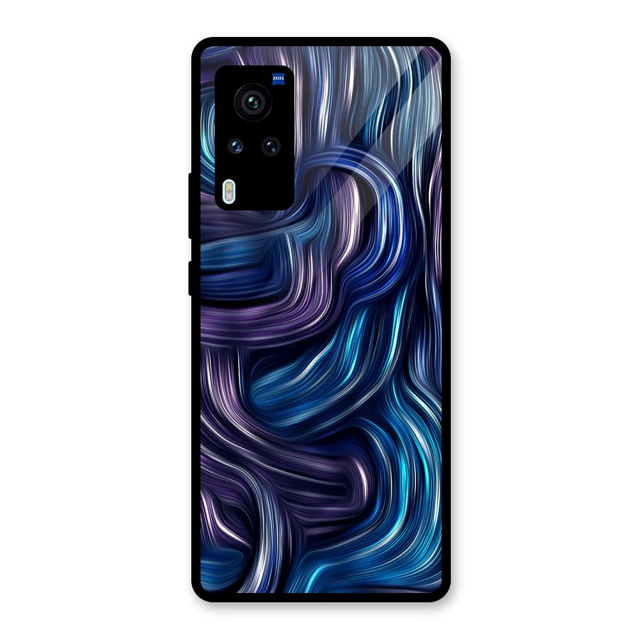 Blue and Purple Oil Paint Glass Back Case for Vivo X60 Pro
