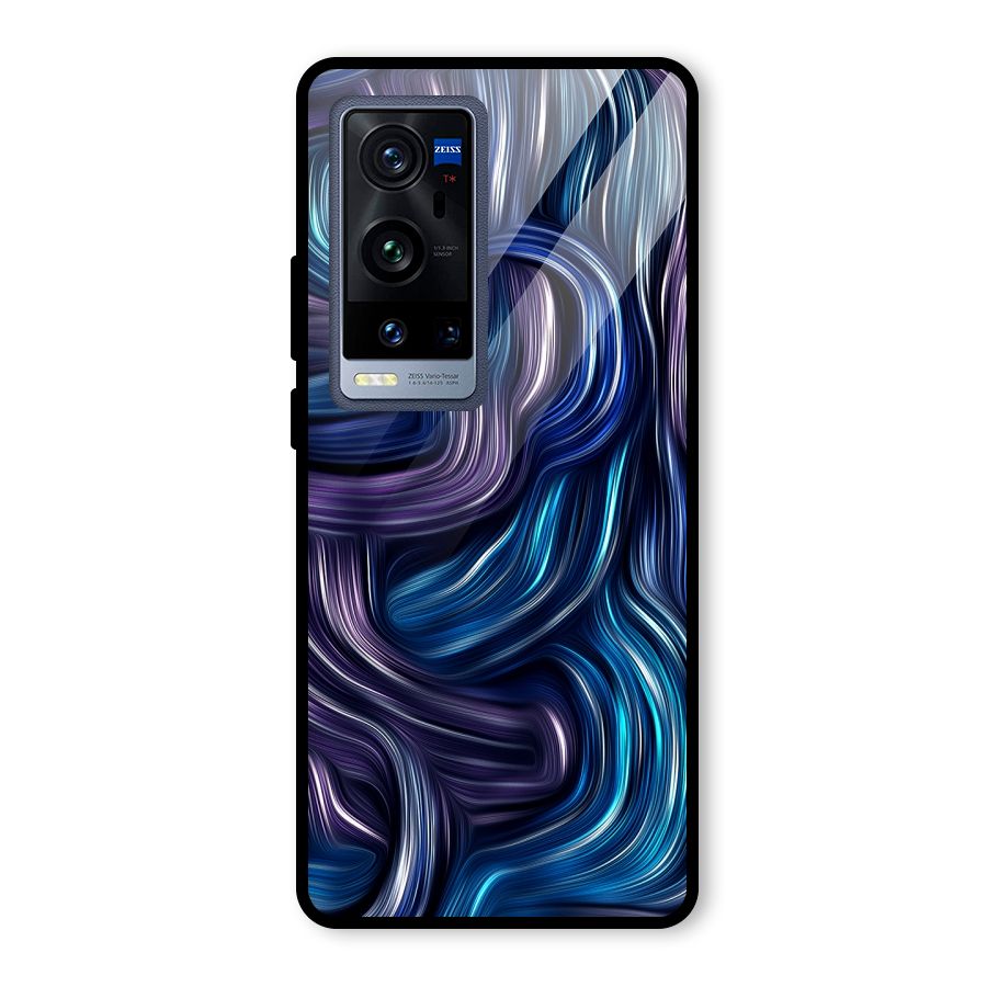 Blue and Purple Oil Paint Glass Back Case for Vivo X60 Pro Plus