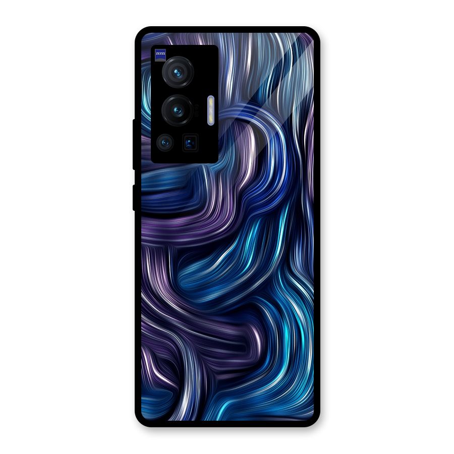 Blue and Purple Oil Paint Glass Back Case for Vivo X70 Pro
