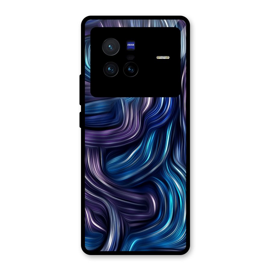 Blue and Purple Oil Paint Glass Back Case for Vivo X80