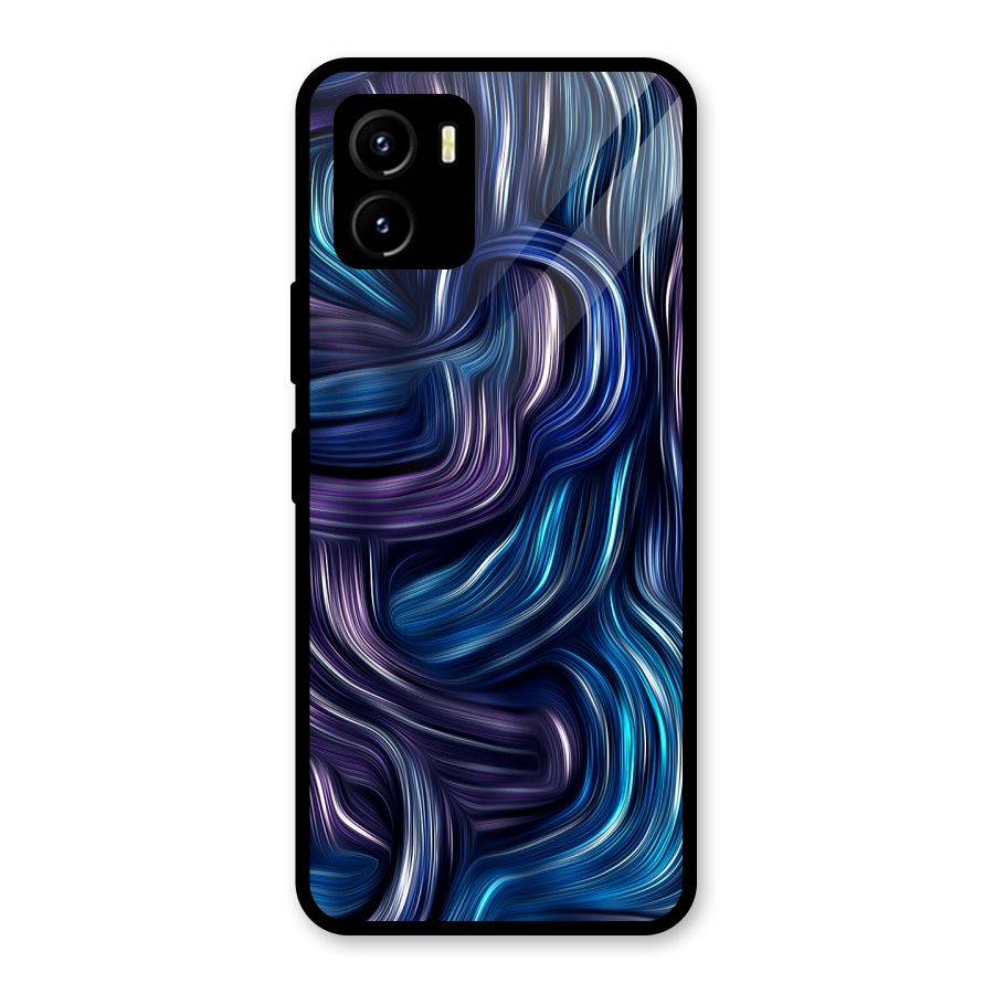 Blue and Purple Oil Paint Glass Back Case for Vivo Y15s