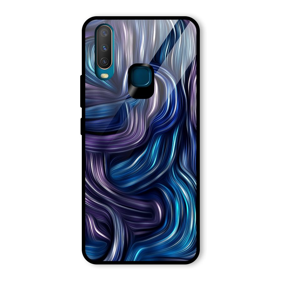 Blue and Purple Oil Paint Glass Back Case for Vivo Y17