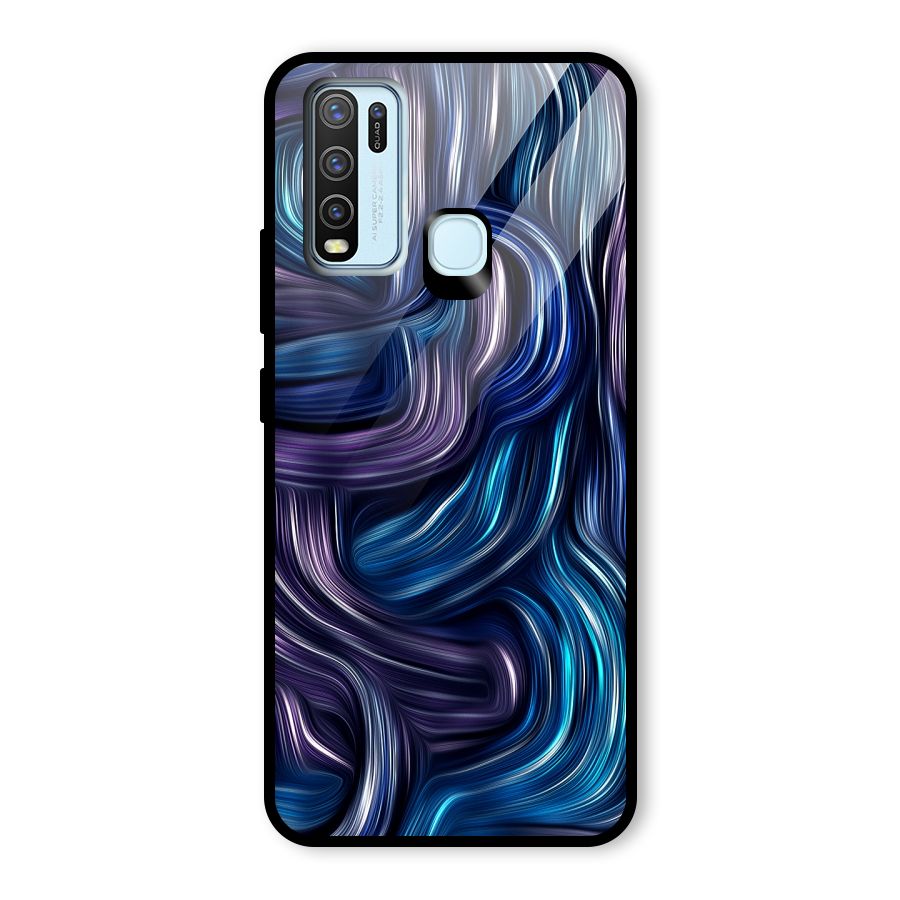 Blue and Purple Oil Paint Glass Back Case for Vivo Y50