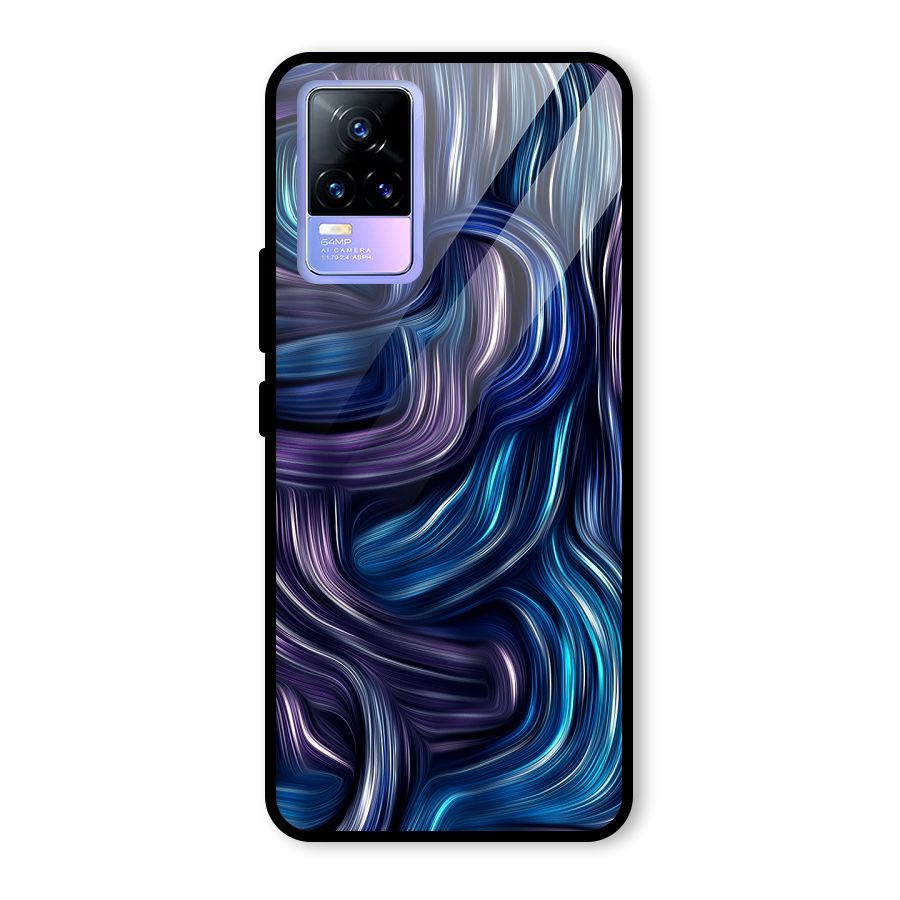 Blue and Purple Oil Paint Glass Back Case for Vivo Y73