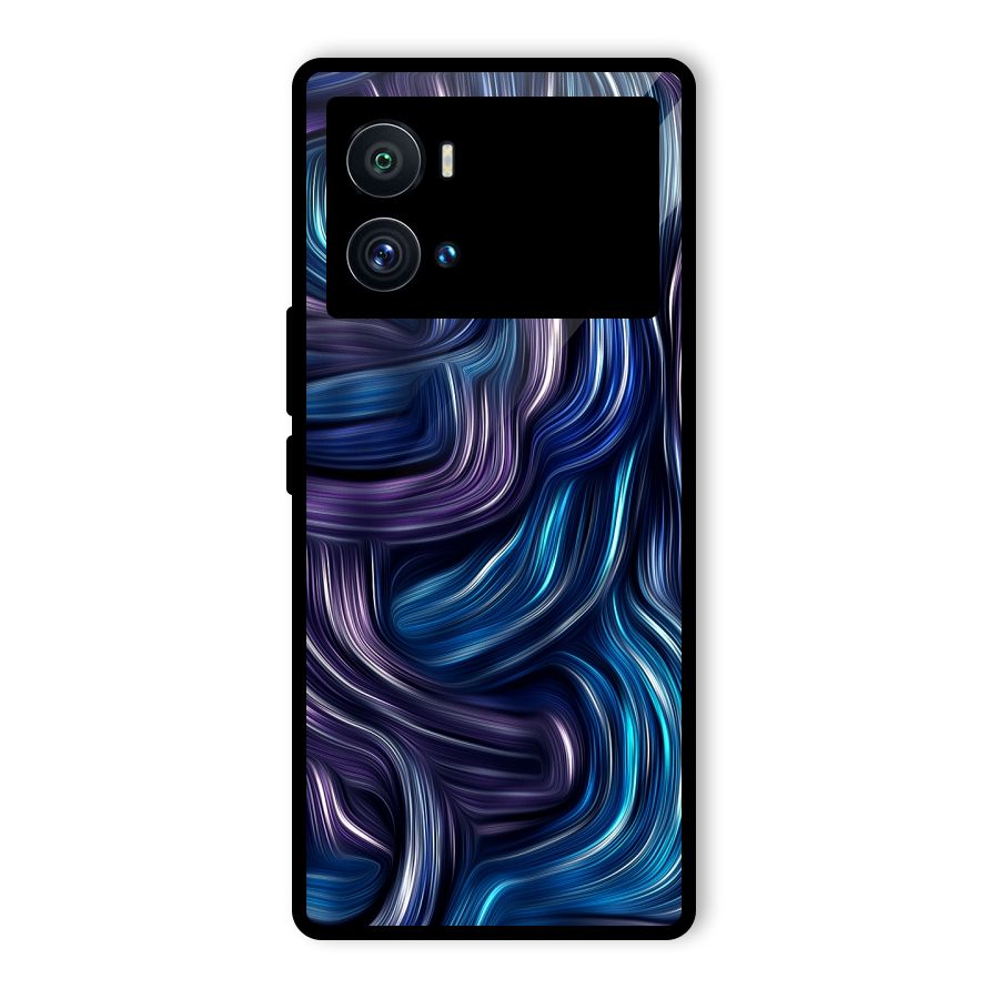 Blue and Purple Oil Paint Glass Back Case for Vivo iQOO 9 Pro