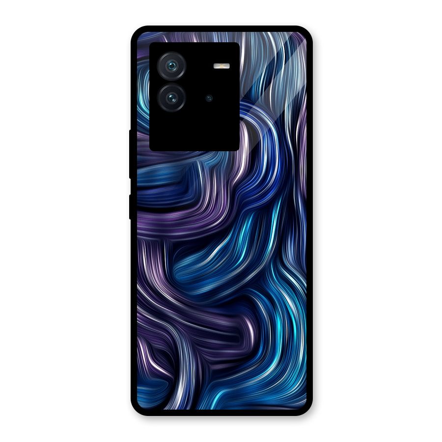 Blue and Purple Oil Paint Glass Back Case for Vivo iQOO Neo 6 5G