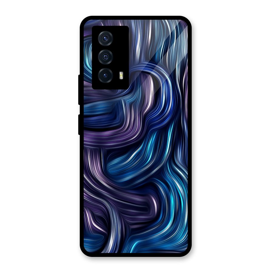 Blue and Purple Oil Paint Glass Back Case for Vivo iQOO Z5