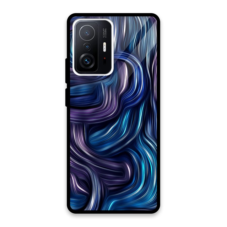 Blue and Purple Oil Paint Glass Back Case for Xiaomi 11T Pro