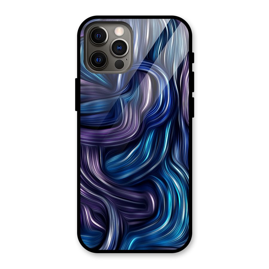 Blue and Purple Oil Paint Glass Back Case for iPhone 12 Pro