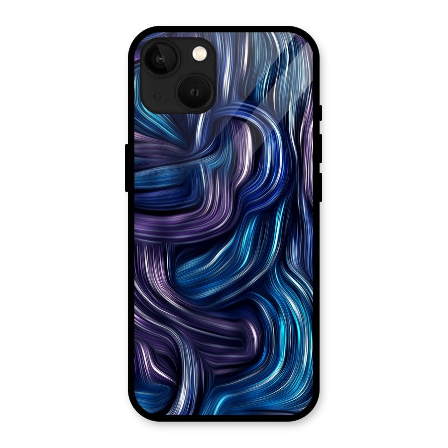 Blue and Purple Oil Paint Glass Back Case for iPhone 13