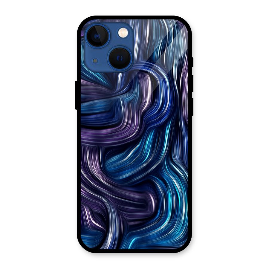 Blue and Purple Oil Paint Glass Back Case for iPhone 13 Mini