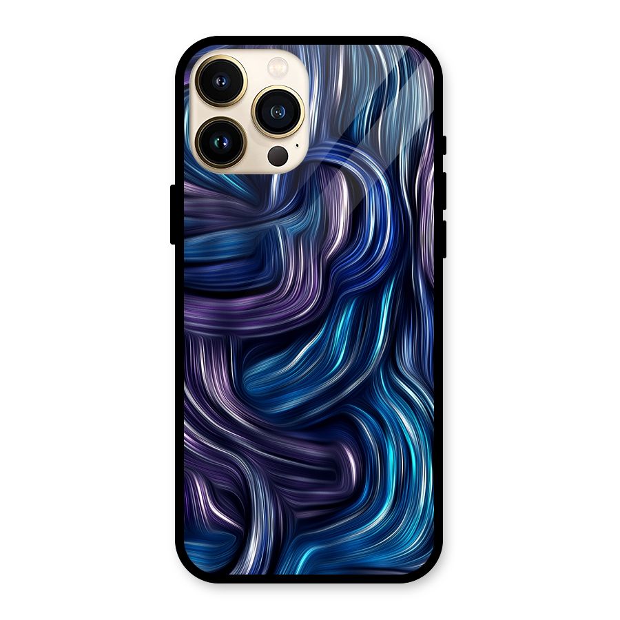 Blue and Purple Oil Paint Glass Back Case for iPhone 13 Pro Max
