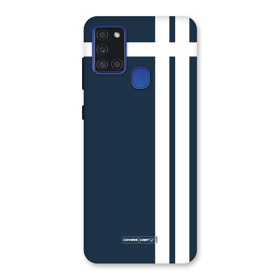 Blue and White Back Case for Galaxy A21s