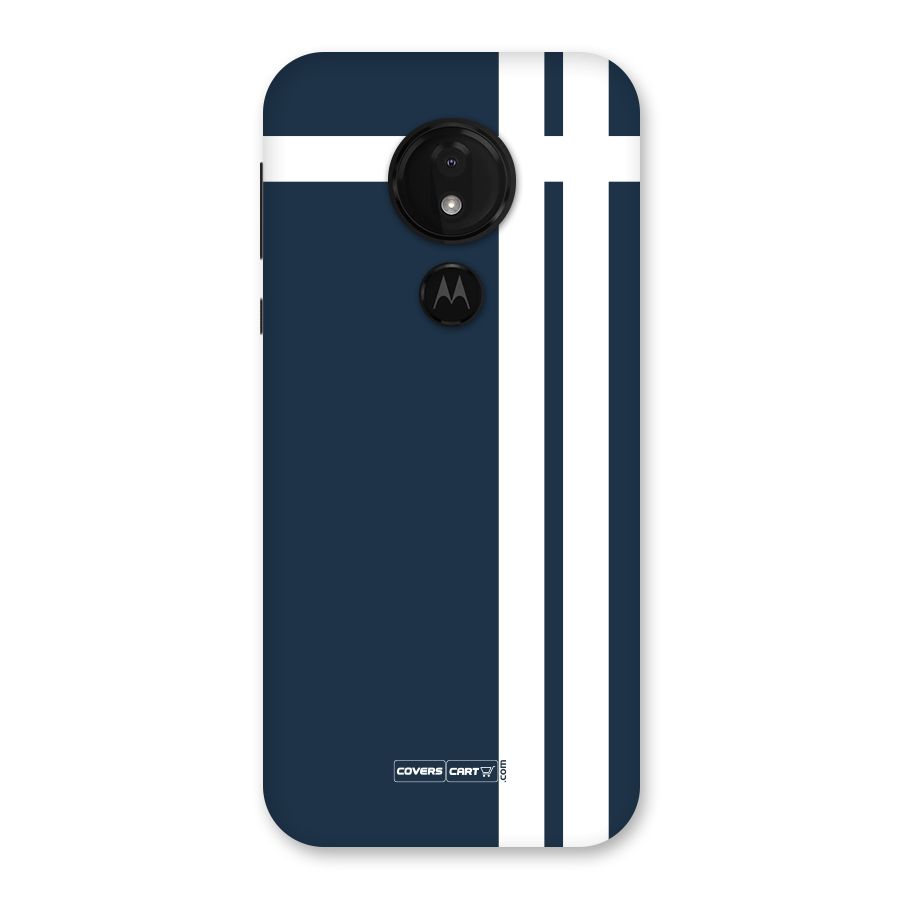 Blue and White Back Case for Moto G7 Power