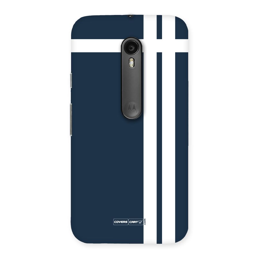 Blue and White Back Case for Moto G Turbo