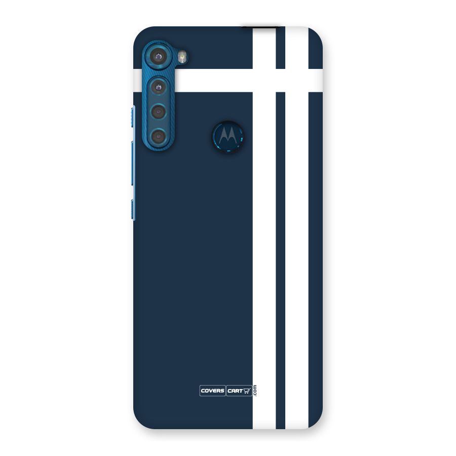 Blue and White Back Case for Motorola One Fusion Plus