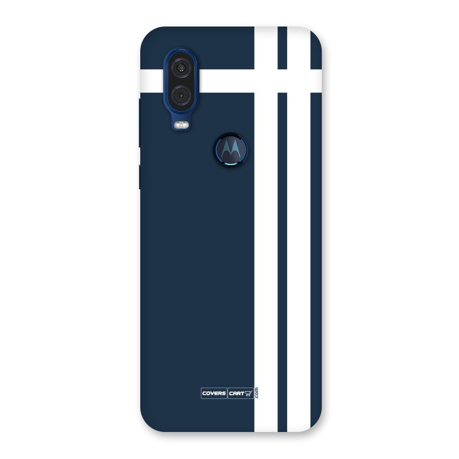 Blue and White Back Case for Motorola One Vision