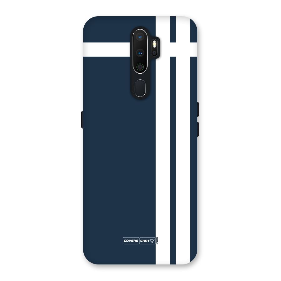 Blue and White Back Case for Oppo A5 (2020)