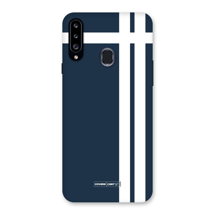 Blue and White Back Case for Samsung Galaxy A20s