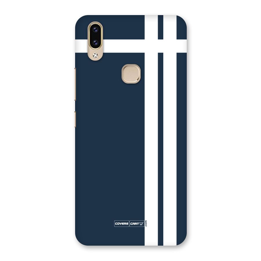 Blue and White Back Case for Vivo V9 Youth