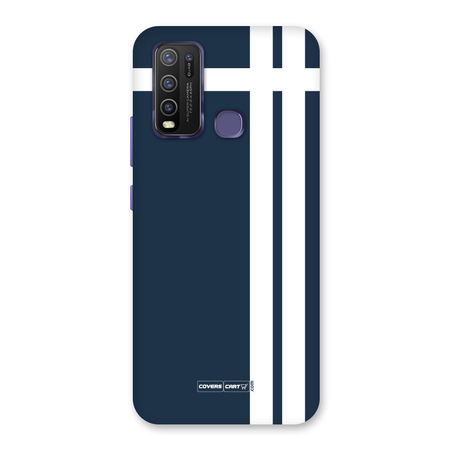 Blue and White Back Case for Vivo Y30