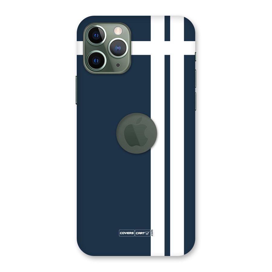 Blue and White Back Case for iPhone 11 Pro Logo  Cut