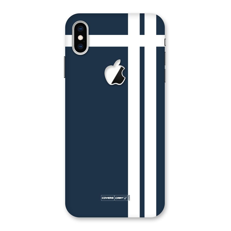 Blue and White Back Case for iPhone XS Max Apple Cut