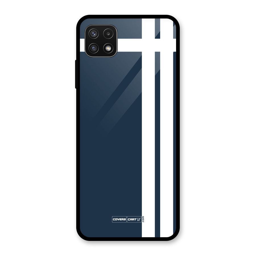 Blue and White Glass Back Case for Galaxy A22 5G