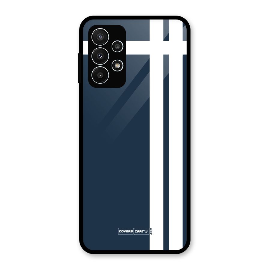 Blue and White Glass Back Case for Galaxy A23