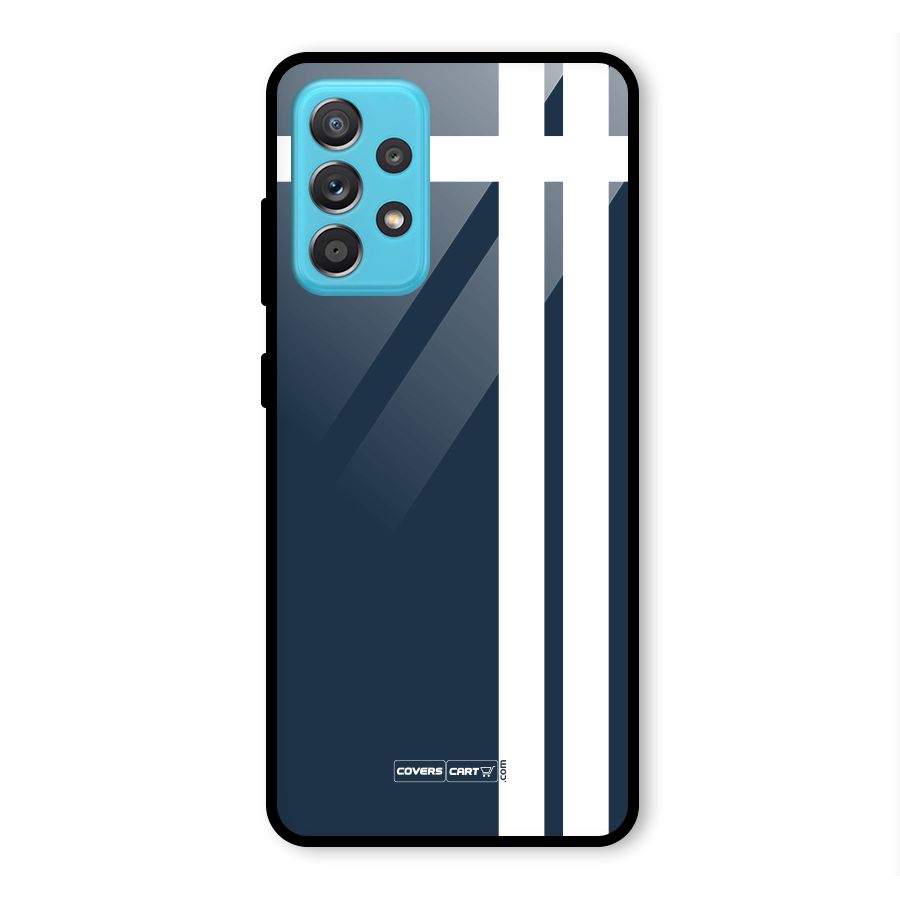 Blue and White Glass Back Case for Galaxy A52