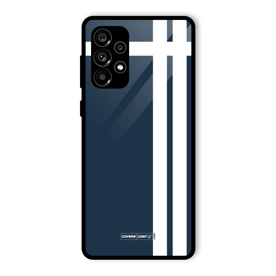 Blue and White Glass Back Case for Galaxy A73 5G