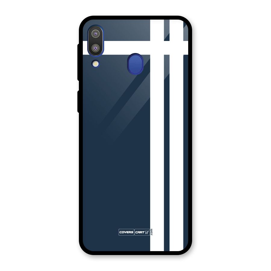 Blue and White Glass Back Case for Galaxy M20
