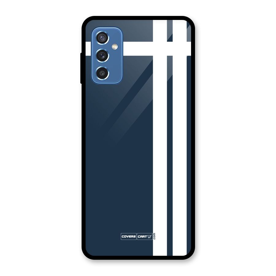 Blue and White Glass Back Case for Galaxy M52 5G