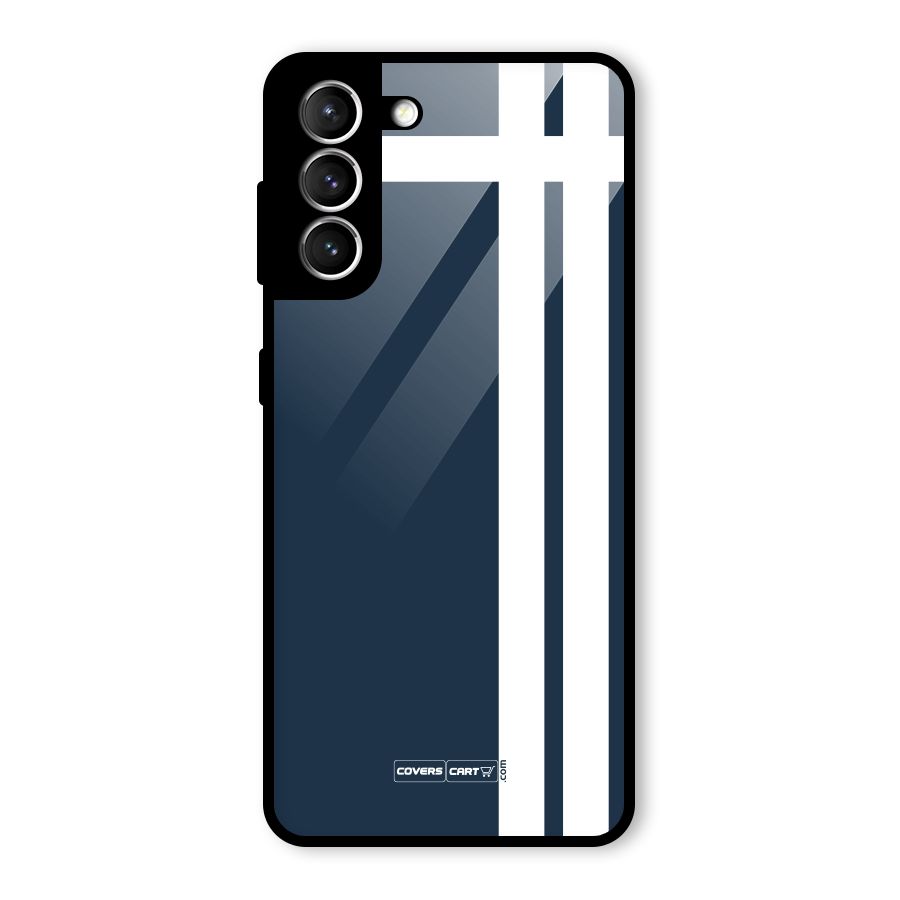 Blue and White Glass Back Case for Galaxy S21 5G