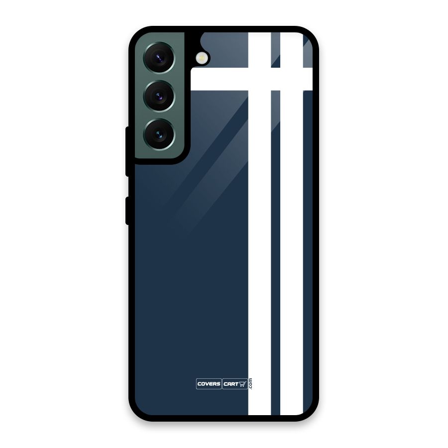 Blue and White Glass Back Case for Galaxy S22 5G