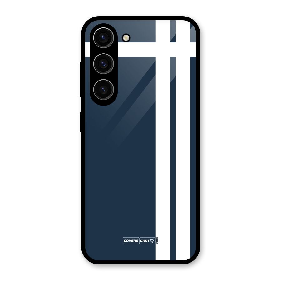 Blue and White Glass Back Case for Galaxy S23