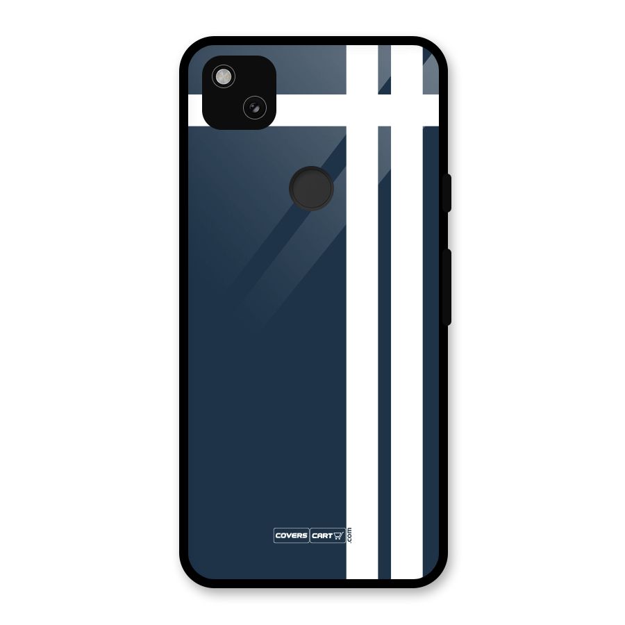 Blue and White Glass Back Case for Google Pixel 4a