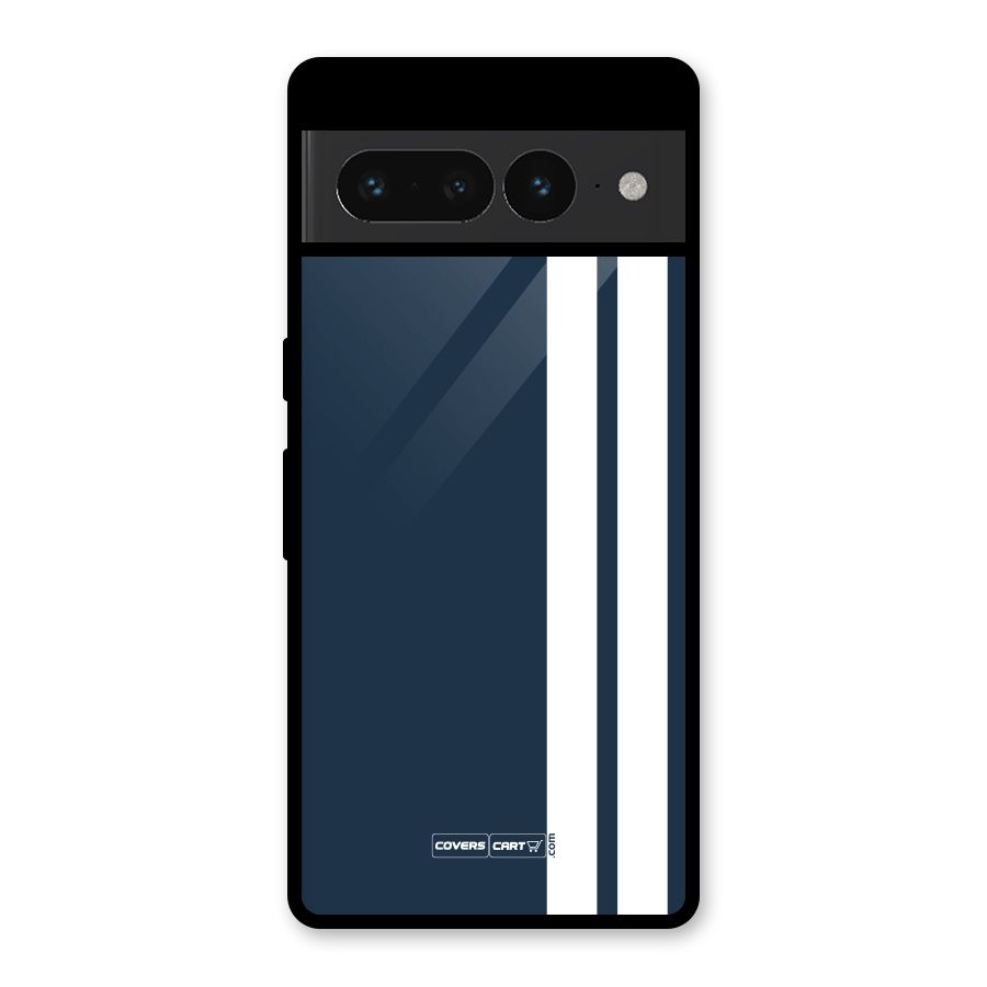 Blue and White Glass Back Case for Google Pixel 7 Pro