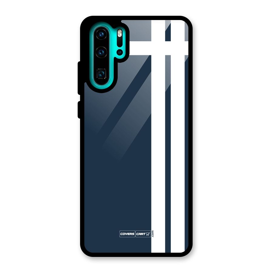 Blue and White Glass Back Case for Huawei P30 Pro