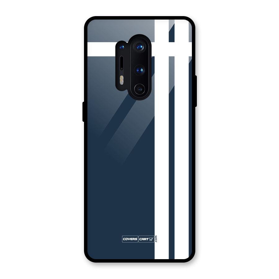 Blue and White Glass Back Case for OnePlus 8 Pro