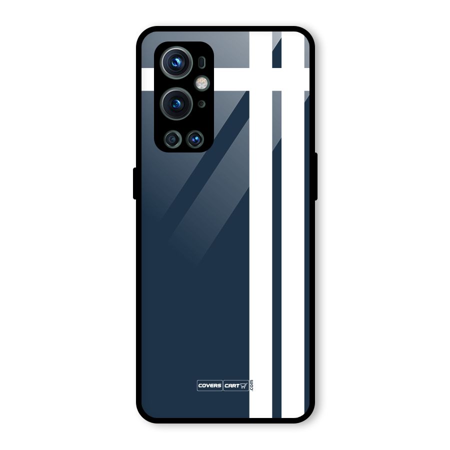 Blue and White Glass Back Case for OnePlus 9 Pro