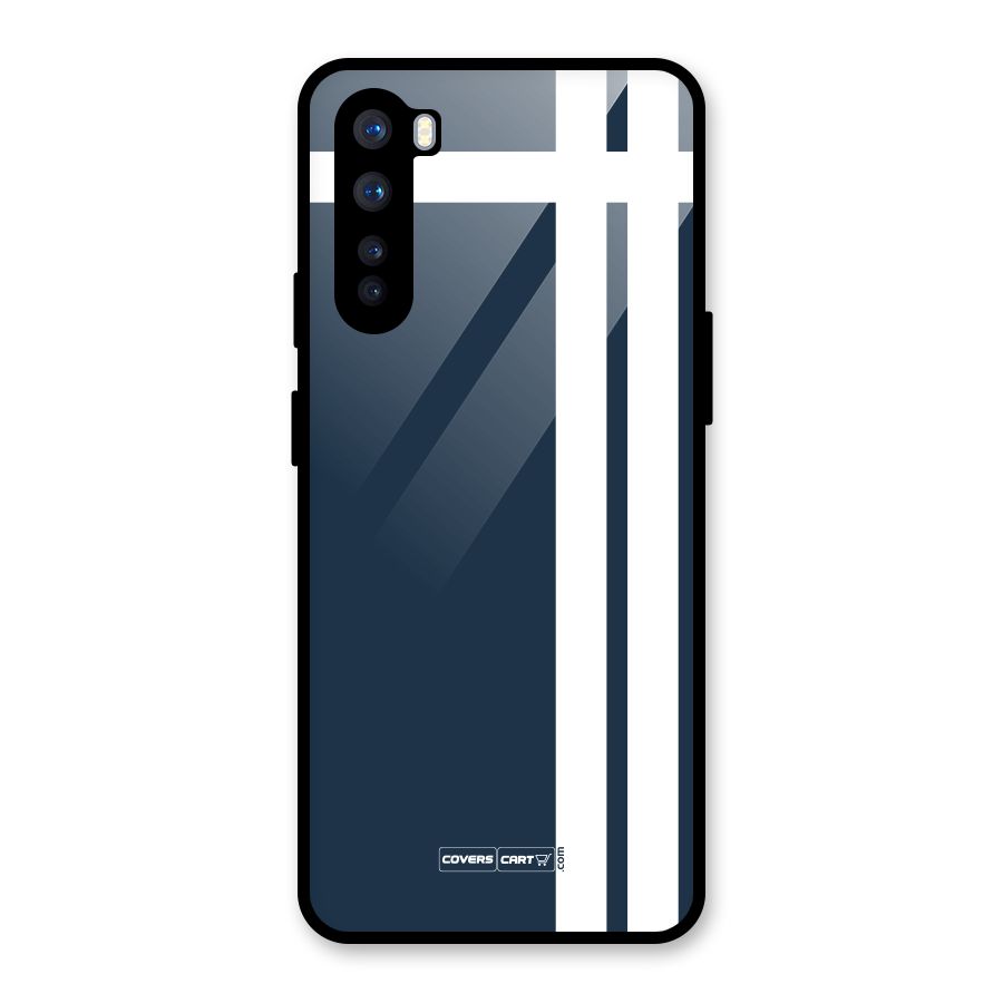 Blue and White Glass Back Case for OnePlus Nord