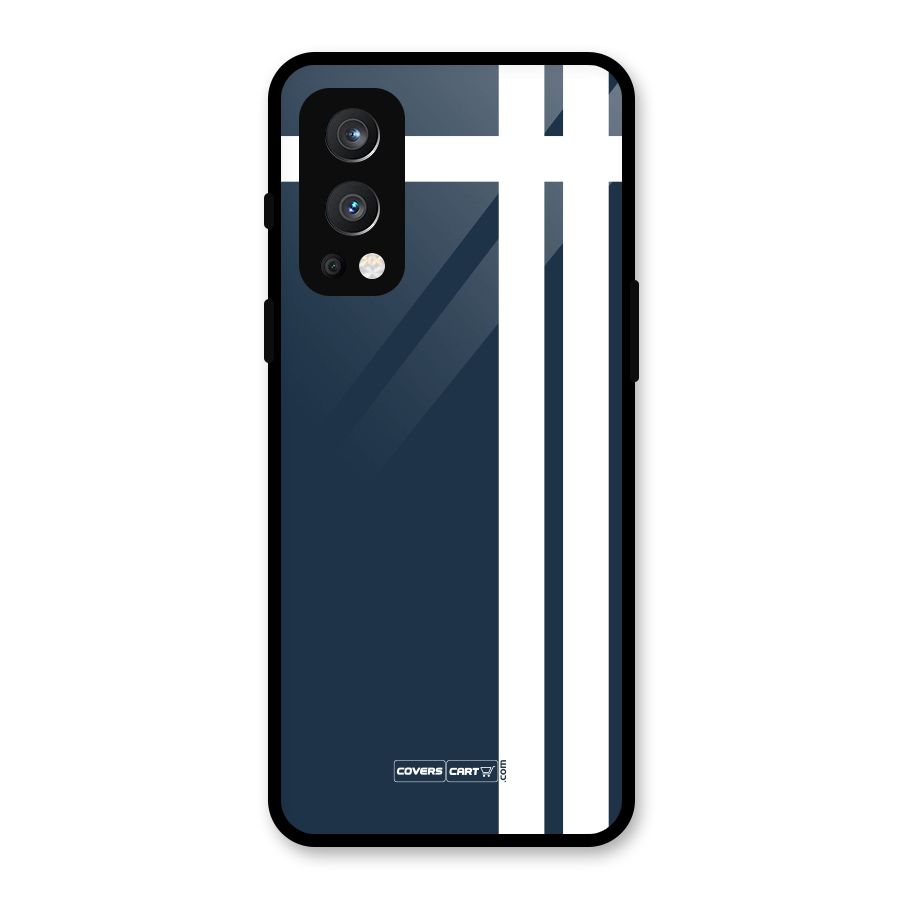 Blue and White Glass Back Case for OnePlus Nord 2 5G