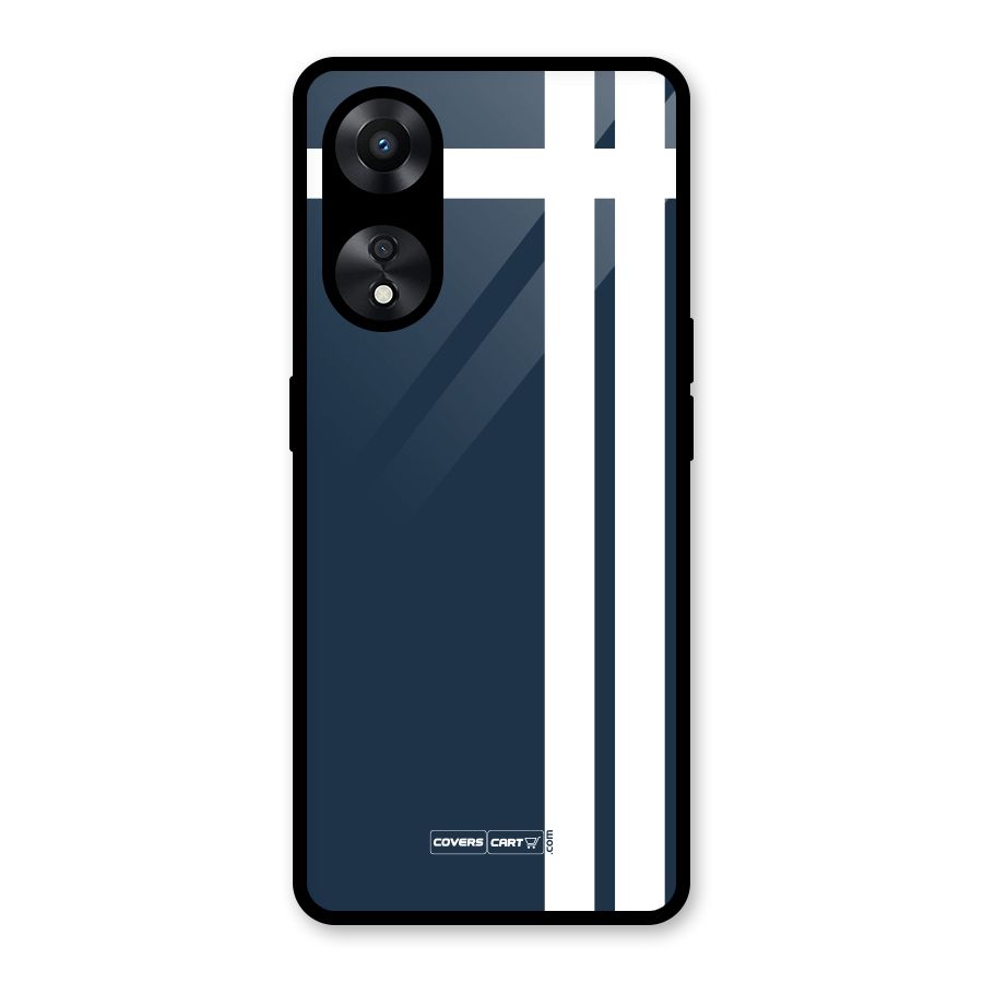 Blue and White Glass Back Case for Oppo A78