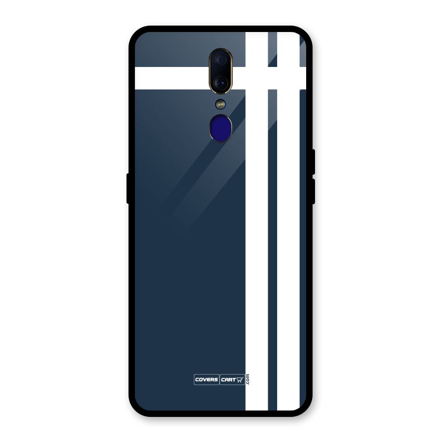 Blue and White Glass Back Case for Oppo F11
