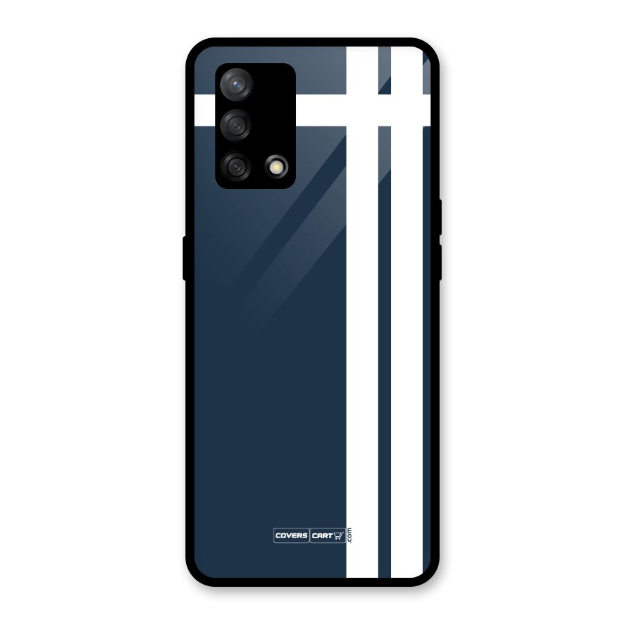 Blue and White Glass Back Case for Oppo F19