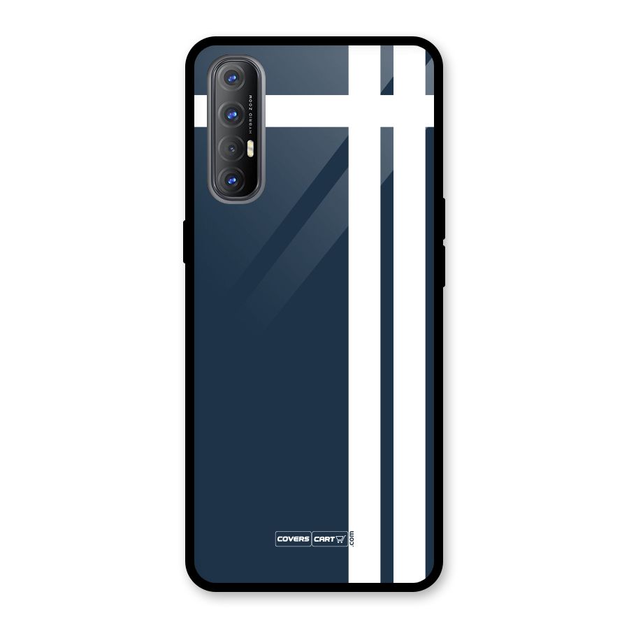 Blue and White Glass Back Case for Oppo Reno3 Pro