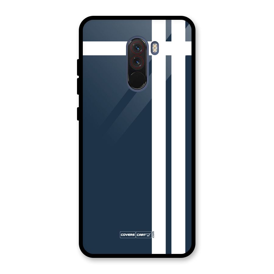 Blue and White Glass Back Case for Poco F1