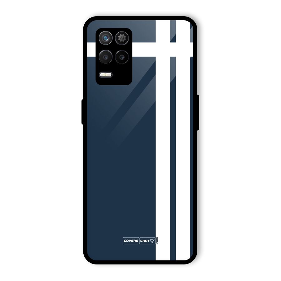Blue and White Glass Back Case for Realme 9 5G